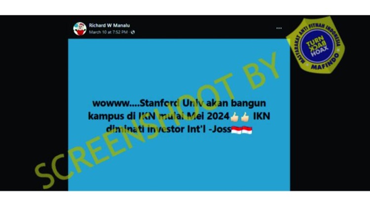 [HOAKS atau FAKTA]: Stanford University Dibangun di IKN