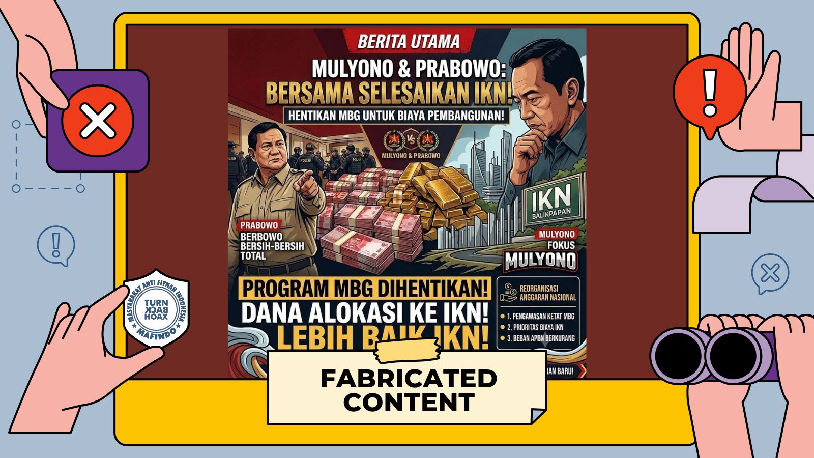 [HOAKS atau FAKTA] : Jokowi Minta Prabowo Setop MBG dan Fokus Selesaikan Proyek IKN