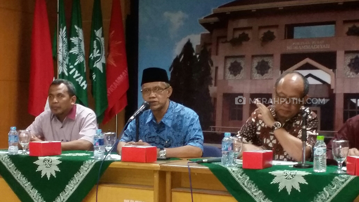 Ketum PP Muhamamdiyah Haedar Nashir (tengah)  (MP/Teresa Ika)
