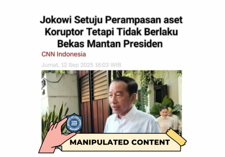 [HOAKS atau FAKTA] : Jokowi Setuju RUU Perampasan Aset Asal Tidak Sasar Mantan Presiden