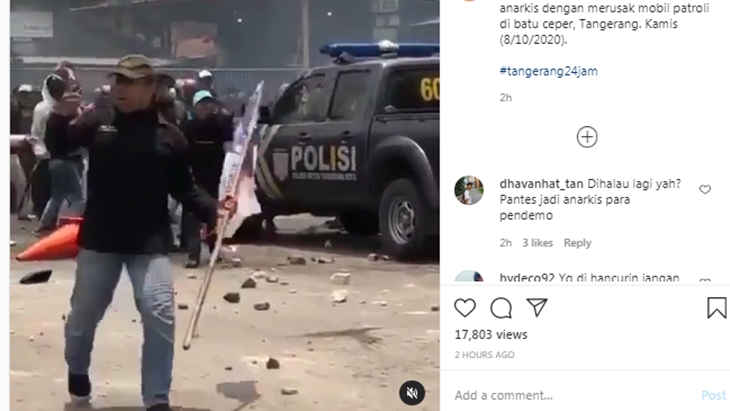 Kerusuhan Pecah di Tangerang, Mobil Patroli Polisi Dirusak Massa