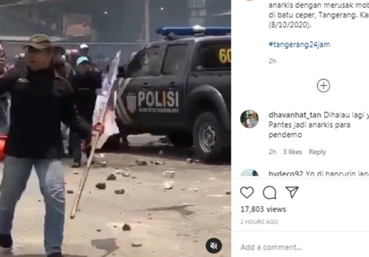 Kerusuhan Pecah di Tangerang, Mobil Patroli Polisi Dirusak Massa