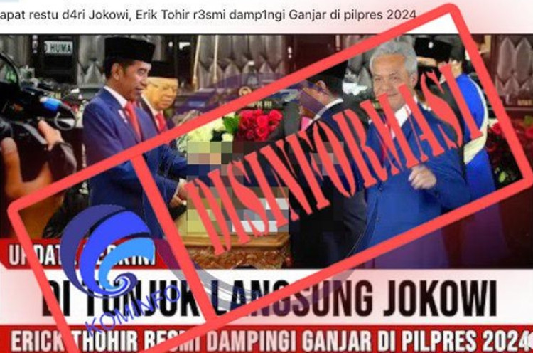 [HOAKS atau FAKTA]: Jokowi Tunjuk Erick Thohir Dampingi Ganjar di Pilpres 2024