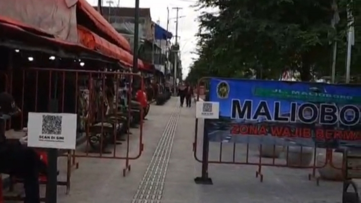 Penyekat jalan Malioboro (Foto: MP/Teresa Ika)