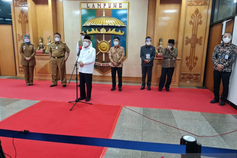 Wakil Presiden Ma'ruf Amin di Lampung. (Foto: Antara)