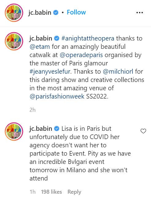 Penjelasan CEO BVLGARI Babin di Instagram. (Foto Instagram)