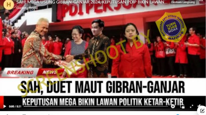 [HOAKS atau FAKTA]: Megawati Usung Gibran-Ganjar di Pilpres 2024
