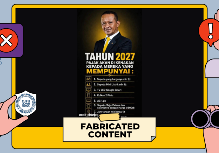 [HOAKS atau FAKTA]: Bahlil Tegaskan Pemilik Kulkas, AC, TV dan Sepeda akan Dikenai Pajak Tahun Depan