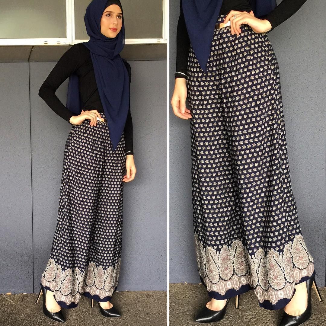 Gaya Stylish dengan Celana Palazzo saat Berlebaran