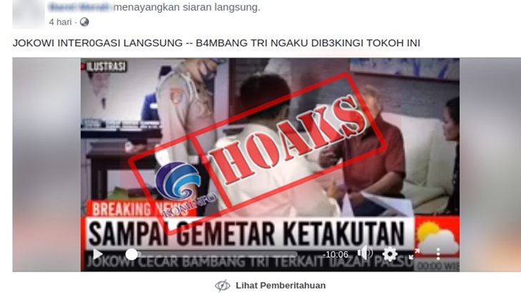 [HOAKS atau FAKTA]: Jokowi Interogasi Bambang Tri Mulyono Terkait Ijazah Palsu