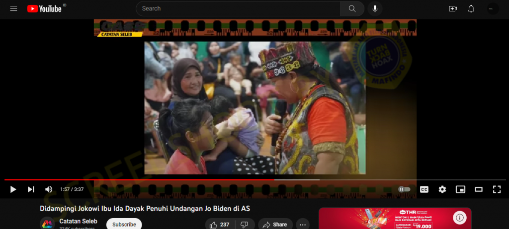 [HOAKS atau FAKTA]: Jokowi Dampingi Ida Dayak untuk Memenuhi Undangan Joe Biden