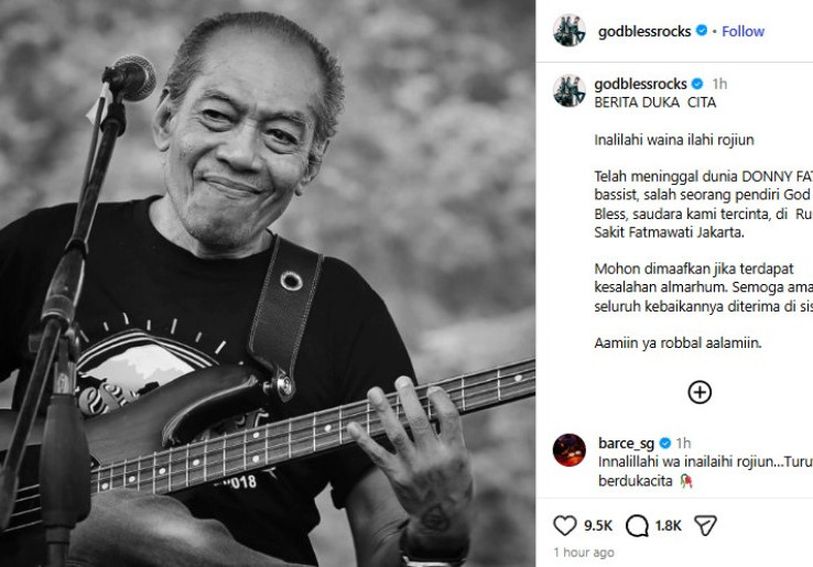  Bassis Grup Rock Legenda God Bless Donny Fattah Meninggal