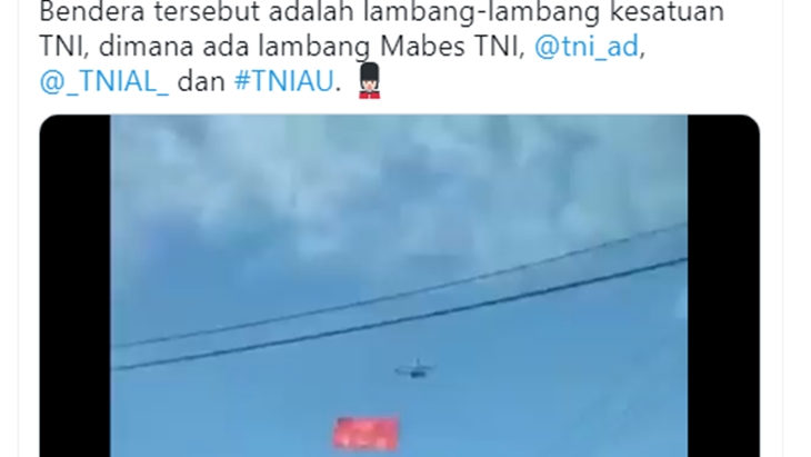 [HOAKS atau FAKTA]: Helikopter Kibarkan Bendera Tiongkok di Malang