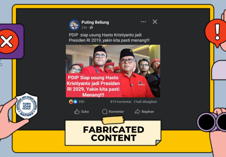 [HOAKS atau FAKTA]: Pilpres 2029, PDIP 'Colong Start' Usung Hasto Jadi Capres