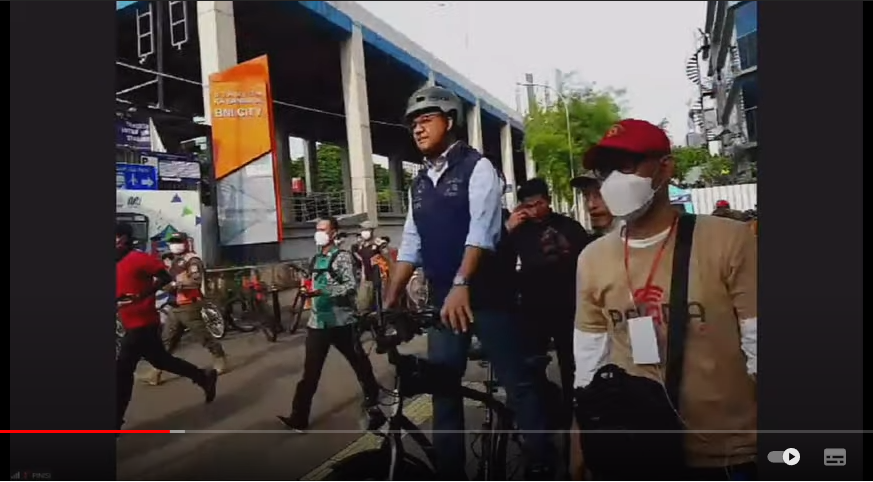 Bersepeda, Anies Hadiri 'Terima Kasih Jakarta' di Akhir Masa Jabatan