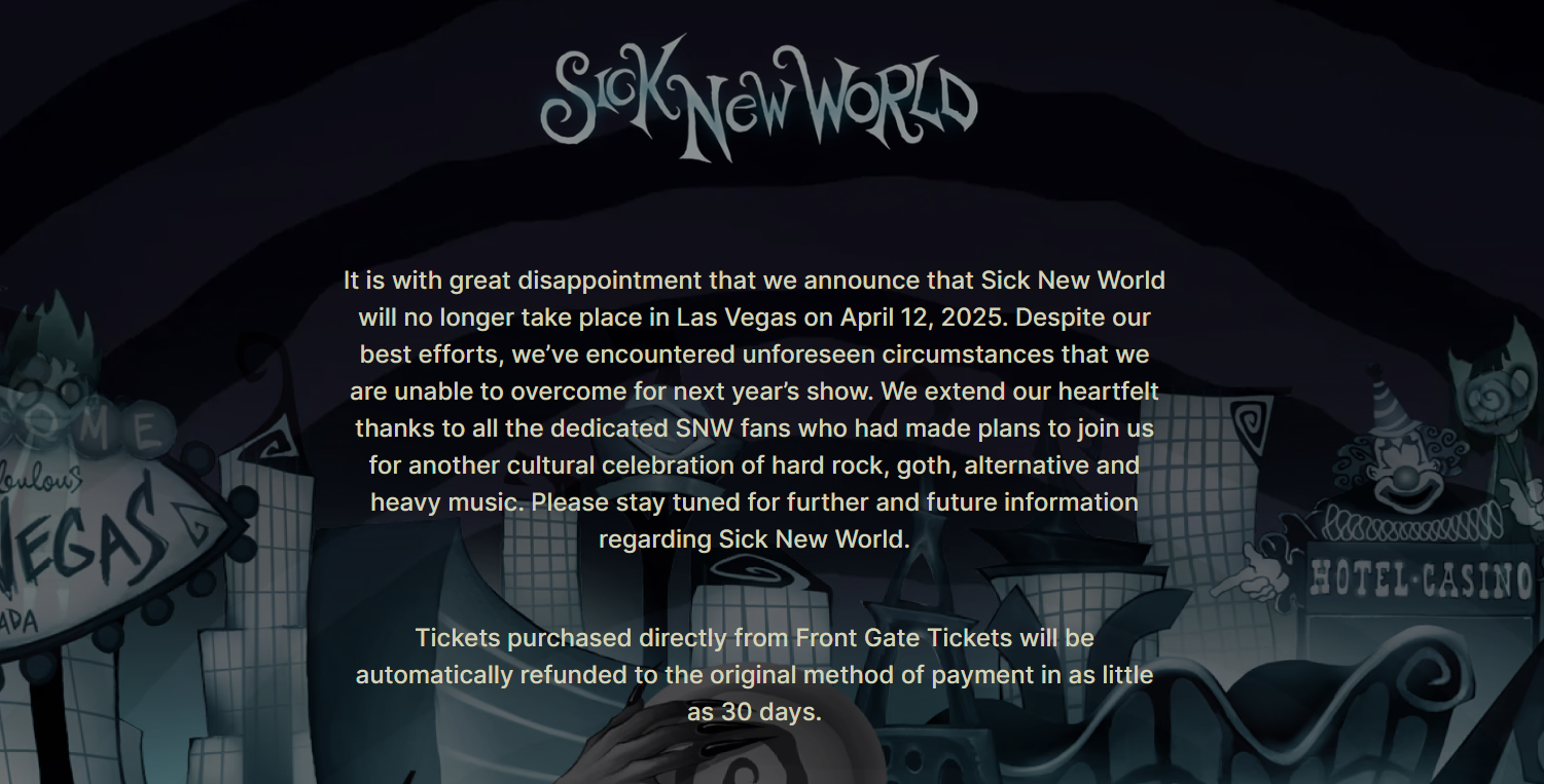 Sick New World 2025 dibatalkan