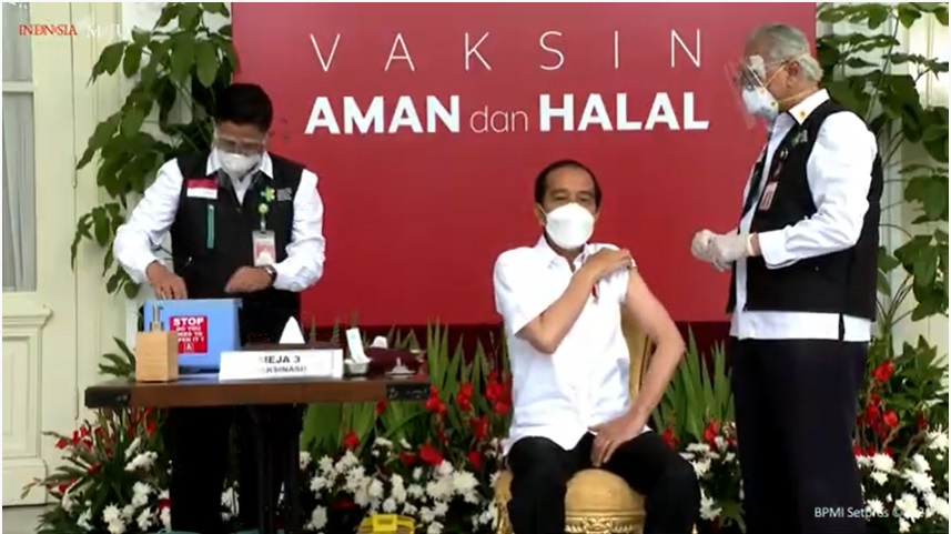 Kata Jokowi Usai Divaksin Corona