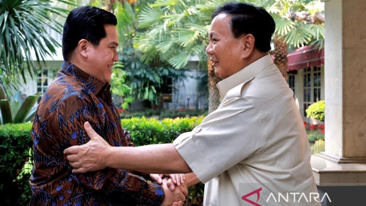 Erick Thohir Temui Prabowo Usai Kemenangan Timnas Indonesia U-22