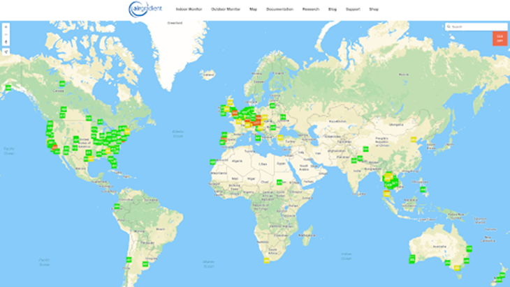 AirGradient Luncurkan Peta CO2 untuk Pantau Kualitas Udara Dunia Secara 'Realtime'