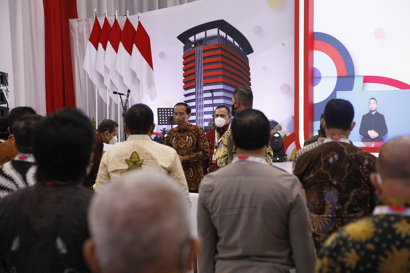 Presiden Jokowi di KPK. (Foto: Antara)