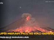 Erupsi Merapi Picu 40 Kali Gempa, Lontarkan 21 Guguran Lava