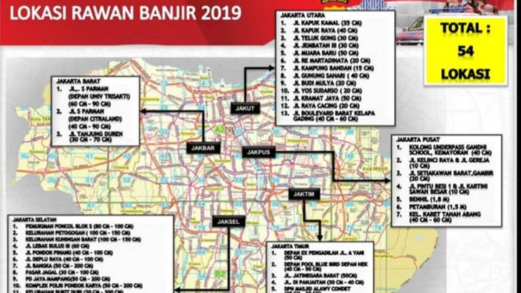 Daftar 54 lokasi rawan banjir di Jakarta. ANTARA/HO-Polda Metro Jaya
