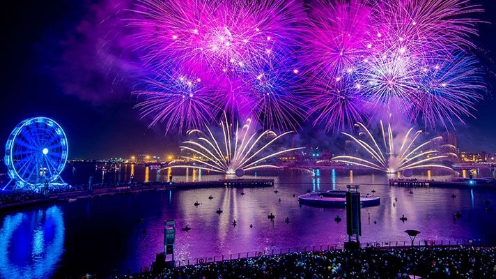Pesta Kembang Api Mewah Khas Abu Dhabi dan Dubai Sambut Hari Raya Idul Fitri