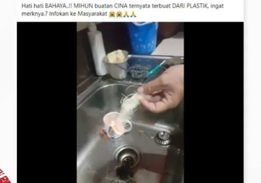 [HOAKS atau FAKTA]: Bihun Mudah Terbakar Karena Terbuat dari Plastik