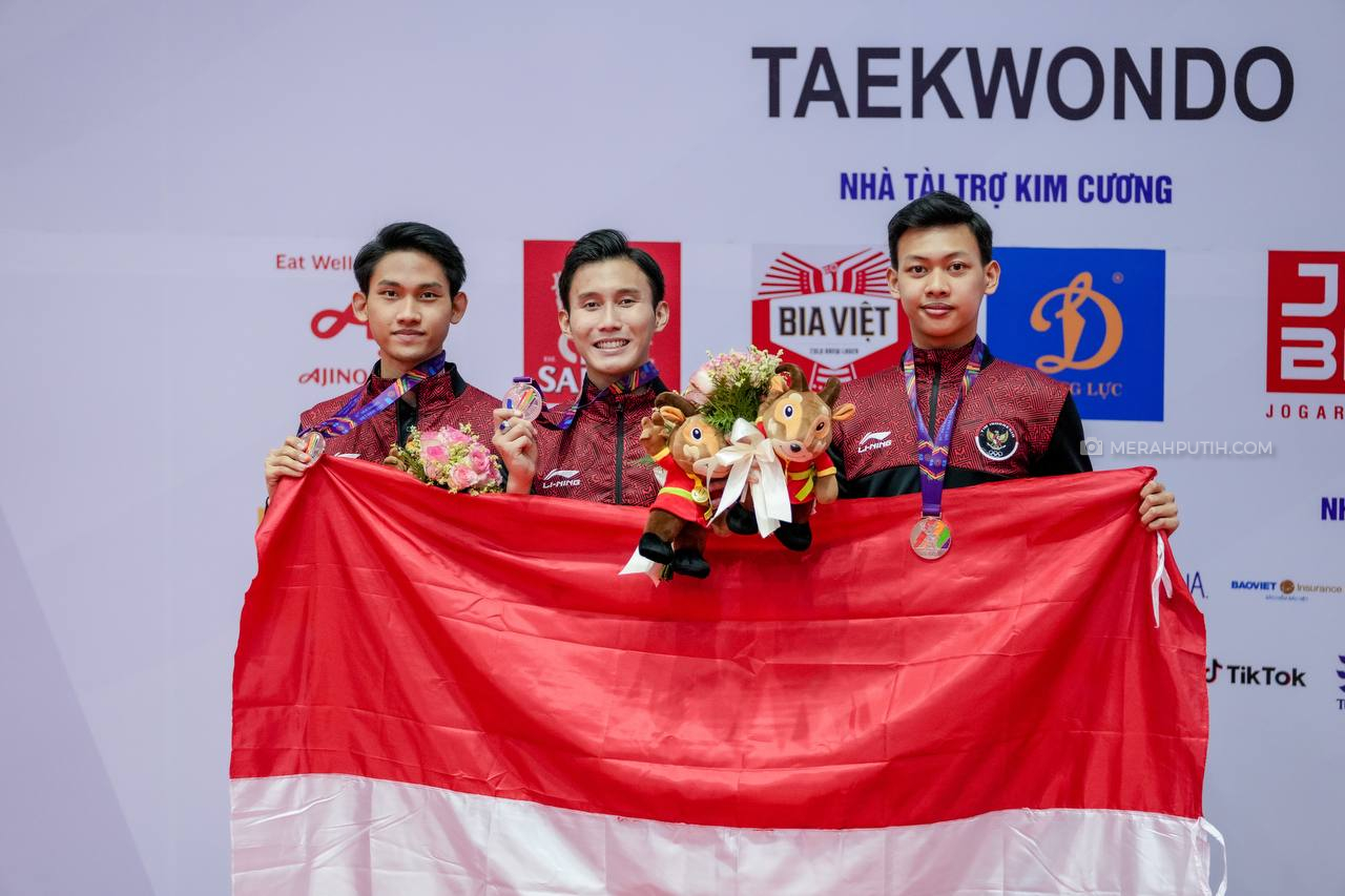 Tim Taekwondo Boyong 3 Medali Perunggu untuk Indonesia di SEA Games 2021
