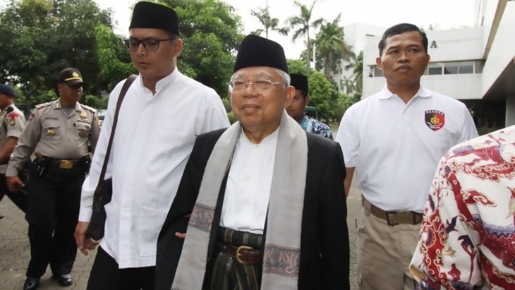 Ma'ruf Amin Tandatangani Prasasti 'Bersatu Hati Membangun Negeri'