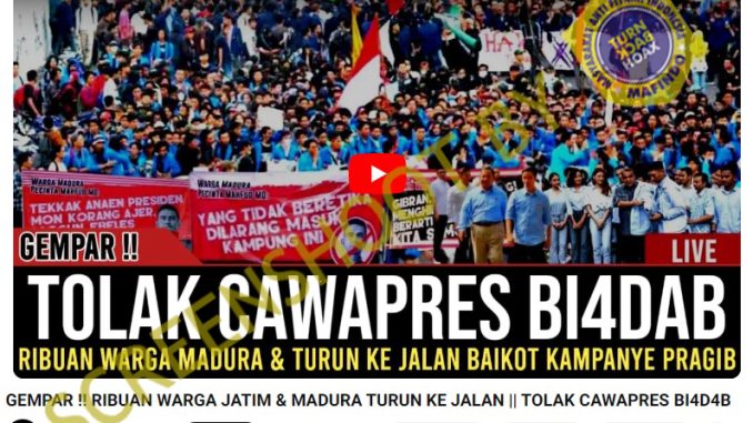 [HOAKS atau FAKTA]: Ribuan Warga Madura dan Jawa Timur Boikot Kampanye Prabowo-Gibran