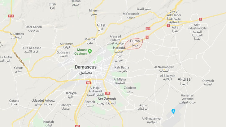 Douma, Suriah. (Google Maps)