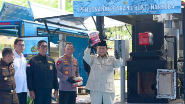 Momen Presiden Prabowo Subianto Pimpin Pemusnahan Narkoba 214,84 Ton di Jakarta