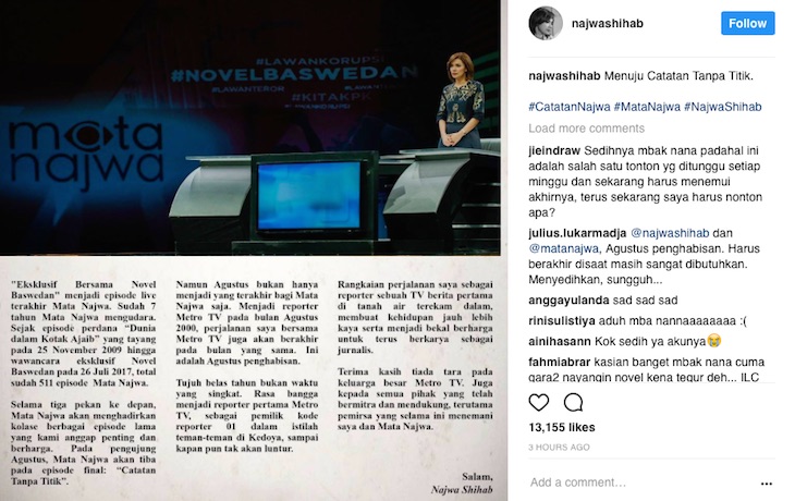 Kisah Haru Antara Najwa Shihab, Bulan Agustus dan Reporter Pertama Metro TV