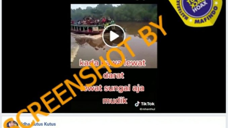 [HOAKS atau FAKTA]: Jalur Darat Diperketat, Warga Mudik Lewat Sungai