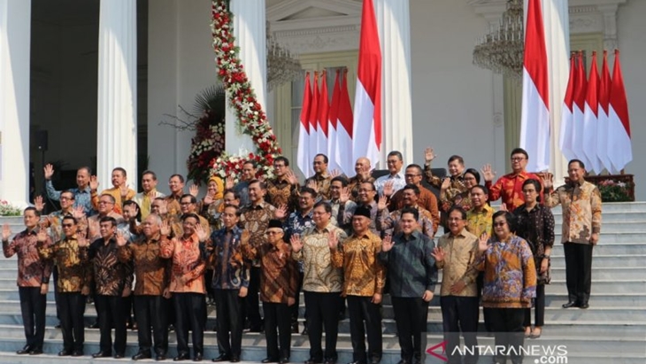 Presiden Jokowi umumkan jajaran Kabinet Indonesia Maju, Rabu (23/10/2019). ANTARA/Desca Lidya Natalia