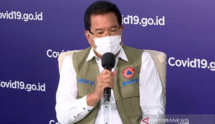 Juru Bicara Satuan Tugas Penanganan COVID-19 Wiku Adisasmito dalam telekonferensi pers di Jakarta, Kamis (7/1/2021). (ANTARA/Tangkapan layar Youtube BNPB)