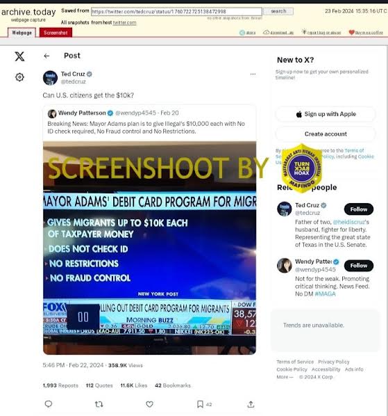 [HOAKS atau FAKTA]: Imigran Ilegal di New York Dapat Kartu Debit Prabayar Tanpa Batasan