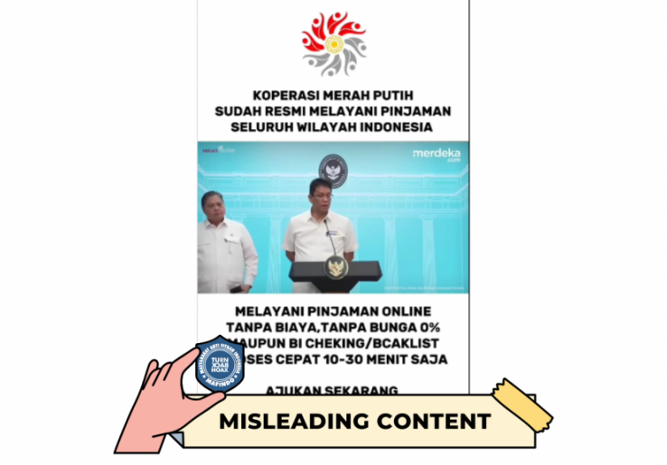 [HOAKS atau FAKTA]: Menkeu Purbaya Luncurkan Kebijakan Pinjaman Online Koperasi Merah Putih, Tanpa Bunga dengan Proses Hanya 10 Menit