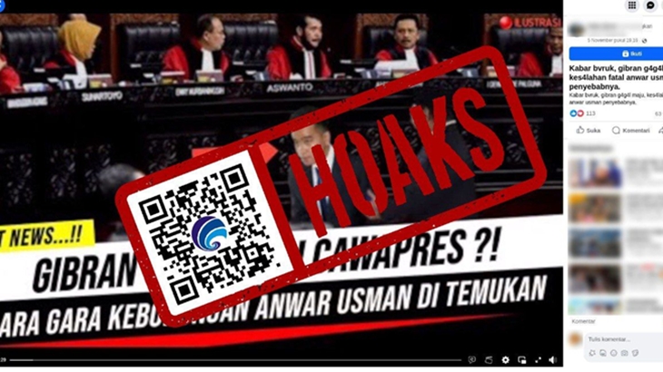 [HOAKS atau FAKTA]: Gibran Gagal Jadi Cawapres karena Kesalahan Fatal Anwar Usman