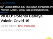 [HOAKS atau FAKTA]: Virus Jadi Makin Ganas Setelah Divaksin COVID-19