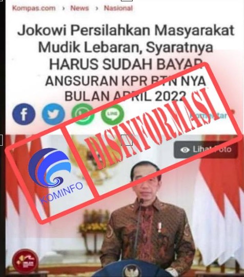 Tangkap Layar Disinformasi. (Foto: Kominfo)