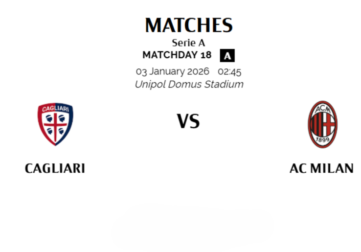 Preview Cagliari vs AC Milan Serie A: Peluang Rossoneri Kudeta Puncak Klasemen 