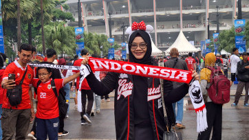 Supporter Dukung Timnas Indonesia di Stadion Gelora Bung Karno