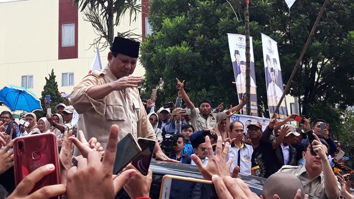 Prabowo saat di Cianjur. (BPN)