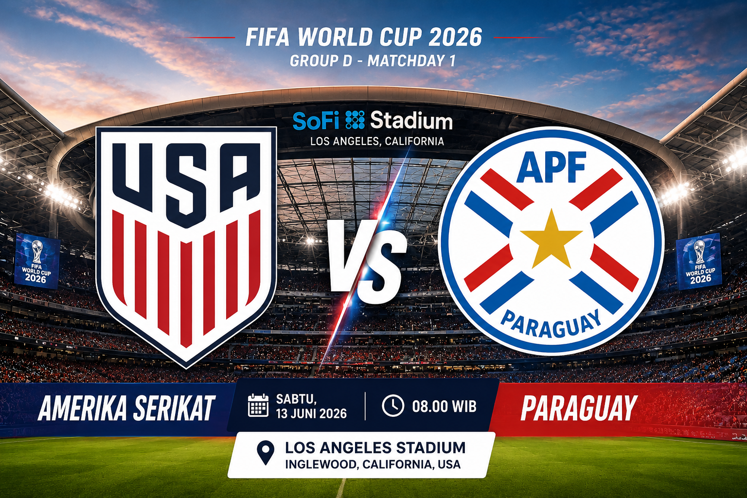 Superkomputer Opta Prediksi Duel Ketat Laga AS Vs Paraguay: Tuan Rumah Unggul Tipis