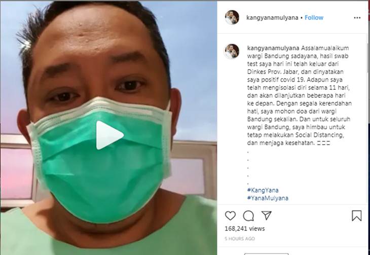 Tangkapan layar Instagram Wakil Wali Kota Yana Mulyana. (Foto: Instagram)