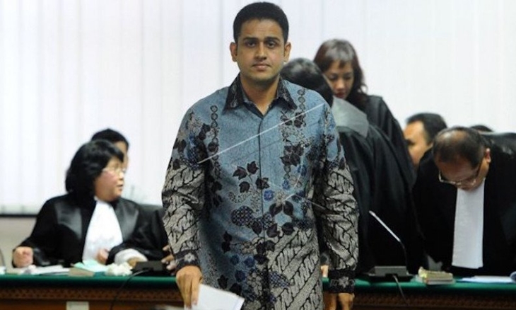 Terdakwa kasus suap wisma atlet, Muhammad Nazaruddin menjalani sidang perdananya di Pengadilan Tipikor, Jakarta Selatan, Rabu (30/11). (ANTARA/Fanny Octavianus/Spt/11.)