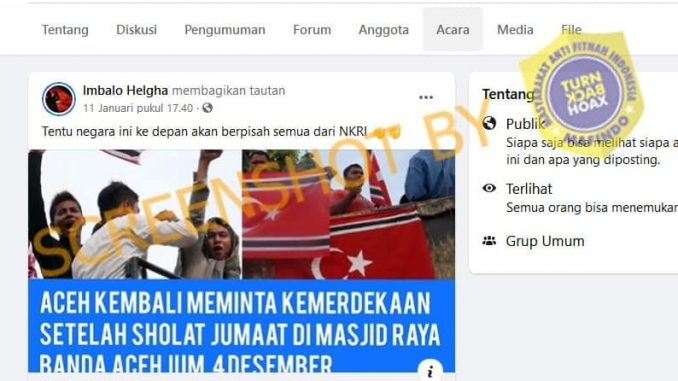 [Hoaks atau Fakta]: Aceh Kembali Minta Merdeka