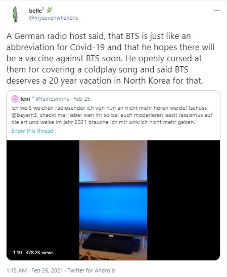 Penyiar Radio Jerman Diserang ARMY BTS, Kenapa?